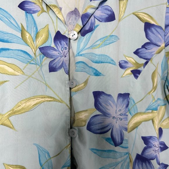JM Collections by Jennifer‎ Moore 100% Silk Women's Floral Button Down Size 8 - Picture 2 of 5